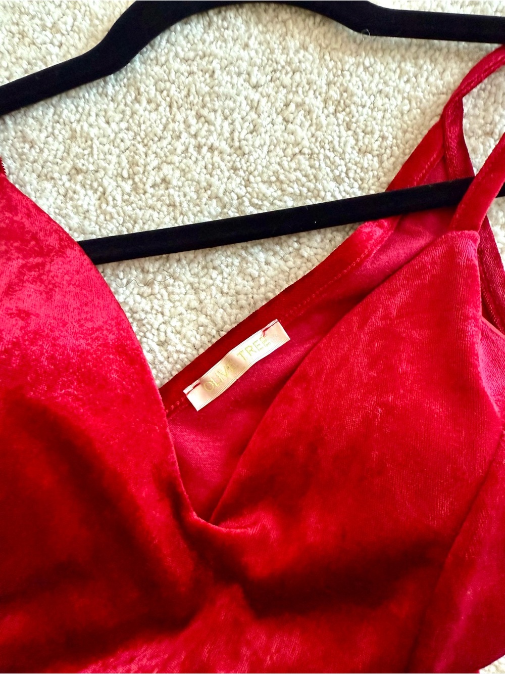 Red Velvet Spaghetti Strap Ruched Bodycon Mini Dress - Picture 4 of 7
